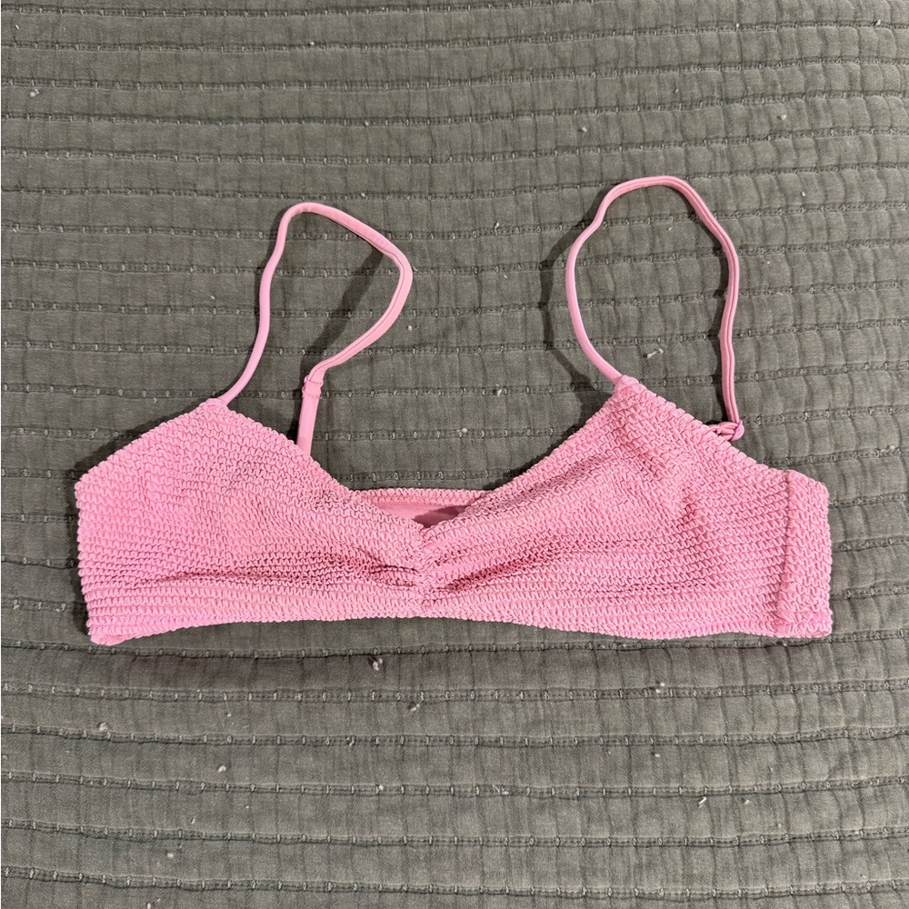 La Hearts Pink Knit Bikini Top